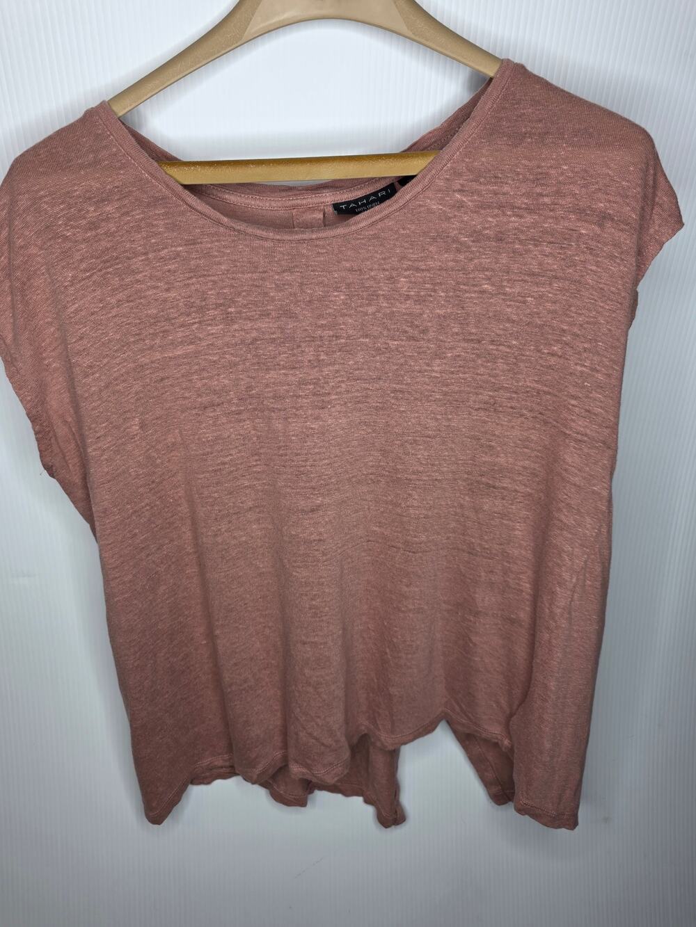 Tahari Dusty Rose Short Sleeve Lightweight Top